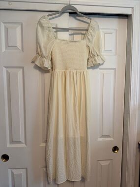 Smocked Puff Sleeve Dress